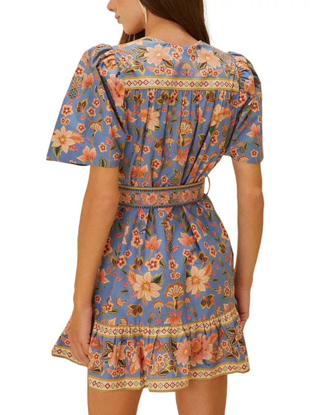 FARM Rio Blue Floral Mini Dress - Picture 8 of 14